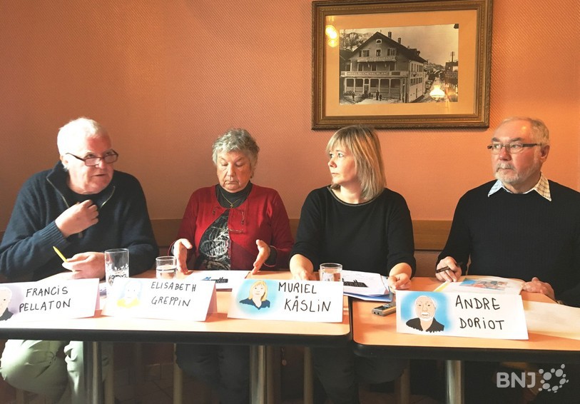 De gauche à droite : Francis Pellaton, Elisabeth Greppin, Muriel Käslin et André Doriot.