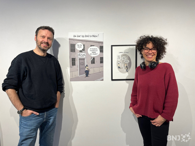 Le dessinateur Pitch Comment a créé une série d’illustration en s’inspirant d’échanges entres des professionnels du système pénal et des personnes en réinsertion, à l’initiative de Andrée Oriet, médiatrice culturelle.