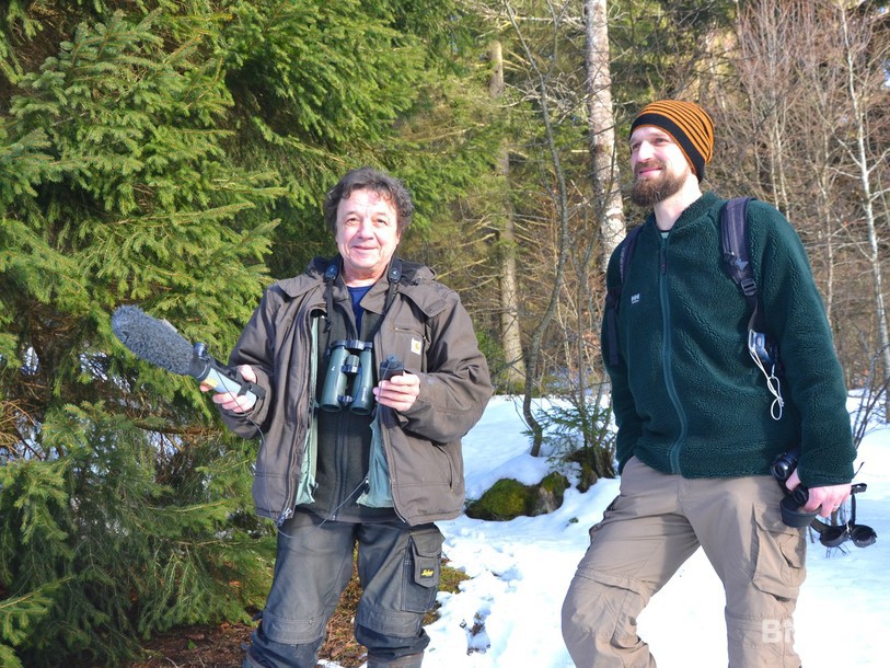 Jean-Lou Zimmermann et Anatole Gerber sur les traces de la gélinotte des bois
