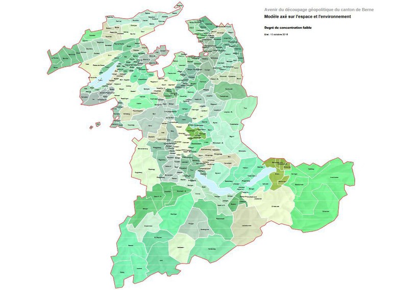 Dans son rapport, le canton de Berne propose des répartitions selon différents critères et taux de concentration. (Source: Canton de Berne)