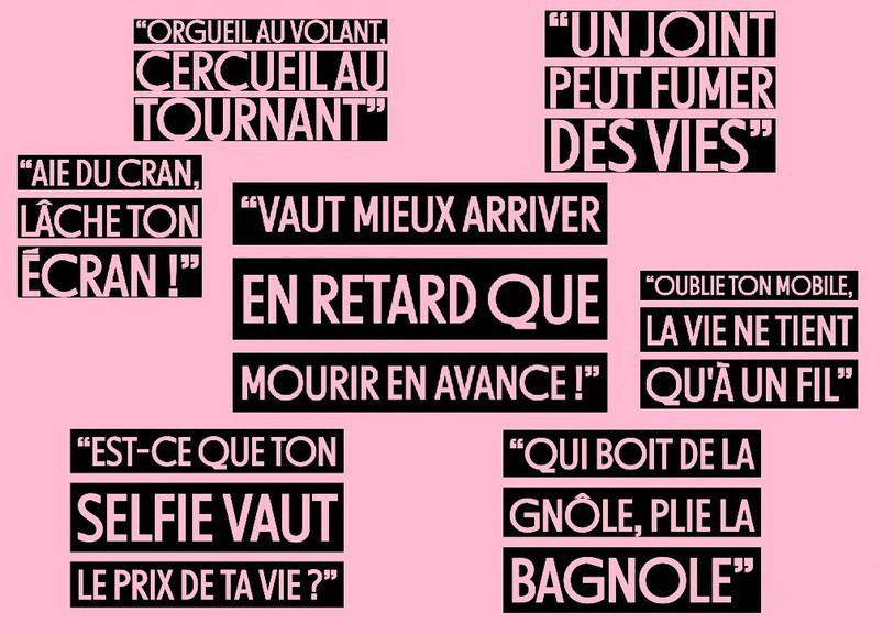 Ces sept slogans avaient été retenus par le public pour une campagne de prévention du Service cantonal des automobilistes et de la navigation (SCAN) en 2021 dans le canton de Neuchâtel. (Image d'archives : SCAN).