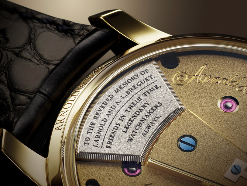 La pièce historique des amis Abraham-Louis Breguet et John Arnold, qui apparaît sur le modèle présenté à Genève cette semaine. (Photo: Arnold and Son)