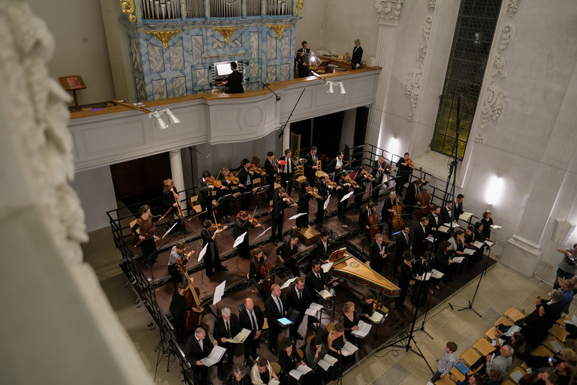Les Ensembles Eloquence et Liberati en concert à l'église des Jésuites à Porrentruy. (Photo : Benoît Monin).