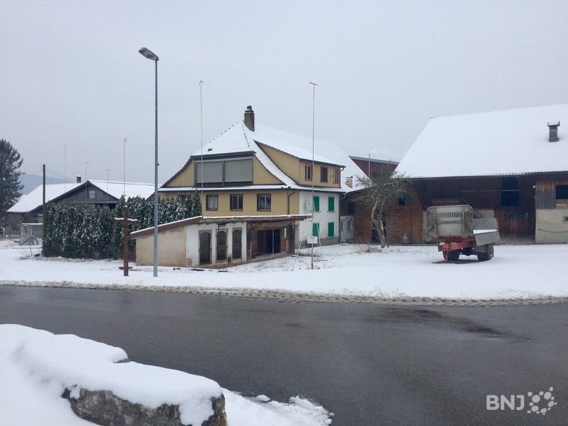 L'emplacement du projet immobilier d'AMP Immo SA à Rossemaison.