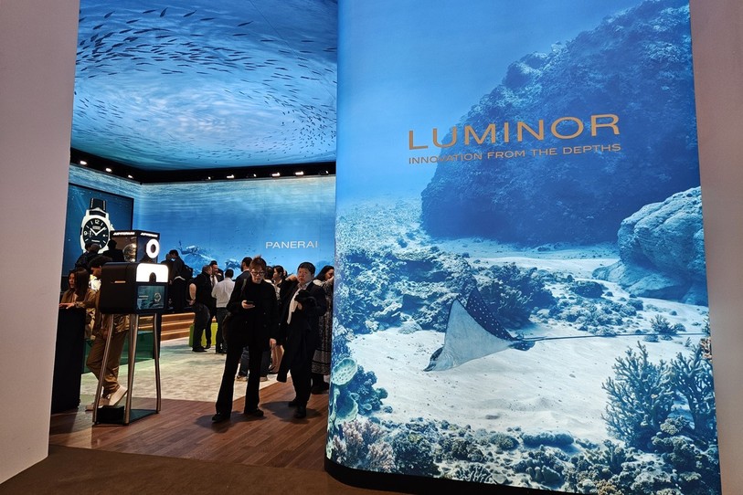 La marque horlogère neuchâteloise Panerai présente ses produits au salon Watches and Wonders à Genève.