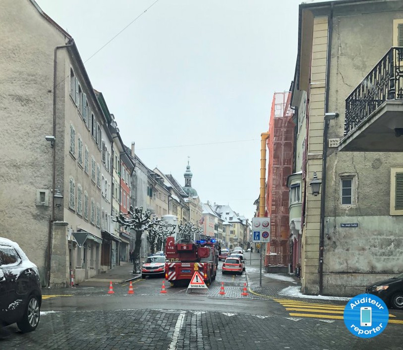intervention des pompiers à Porrentruy