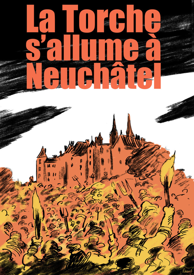La Torche neuchâteloise 2.0 (Dessin: Vincent Di Silvestro).