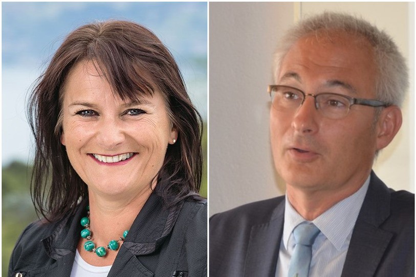 Christine Häsler remplacera au gouvernement son collègue de parti Bernhard Pulver. (Images: archives et www.christinehaesler.ch)