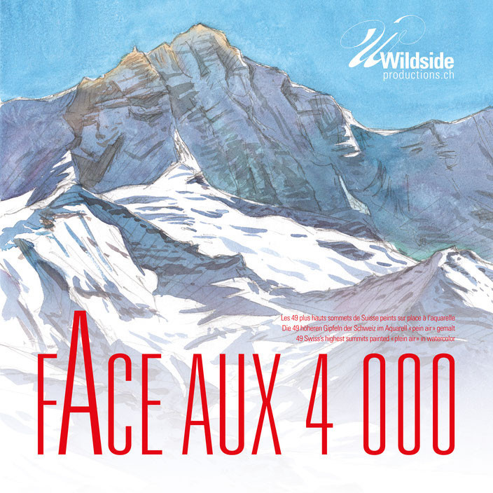 Peinture d'un sommet des Alpes suisses
