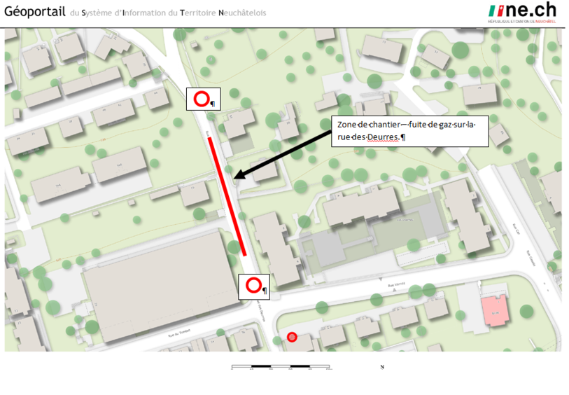 Le rue des Deurres à Neuchâtel est en partie fermée à la circulation.