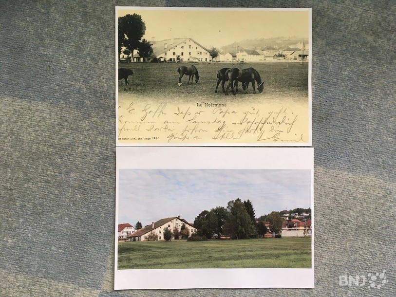 Les élèves de la classe de Sylvia Meyrat, au Noirmont, ont dû analyser une photo ancienne, puis photographier les lieux dans leur configuration actuelle.