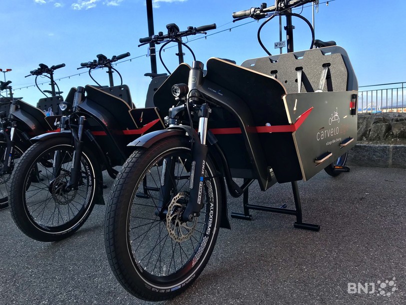 Les vélos-cargos électriques permettent de transporter jusqu'à 100 kg de marchandises.