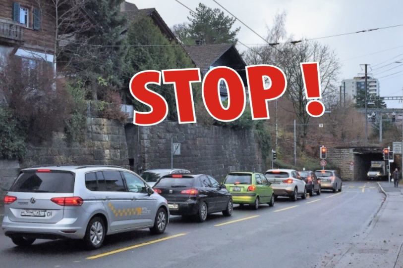 Le sous voie de toutes les discordes se trouve à la rue de Mâche, à Bienne. (Image: pétition UDC)
