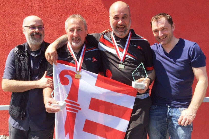 Etienne Halapi, Jean-Bernard Monnerat, André Clemares et Juan Escribano (de gauche à droite) ont représenté les couleurs jurassiennes aux championnats de Suisse de bowling