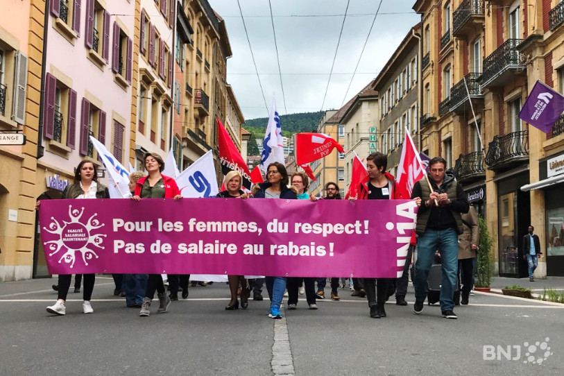 Les manifestants ont défilé au centre de Neuchâtel.