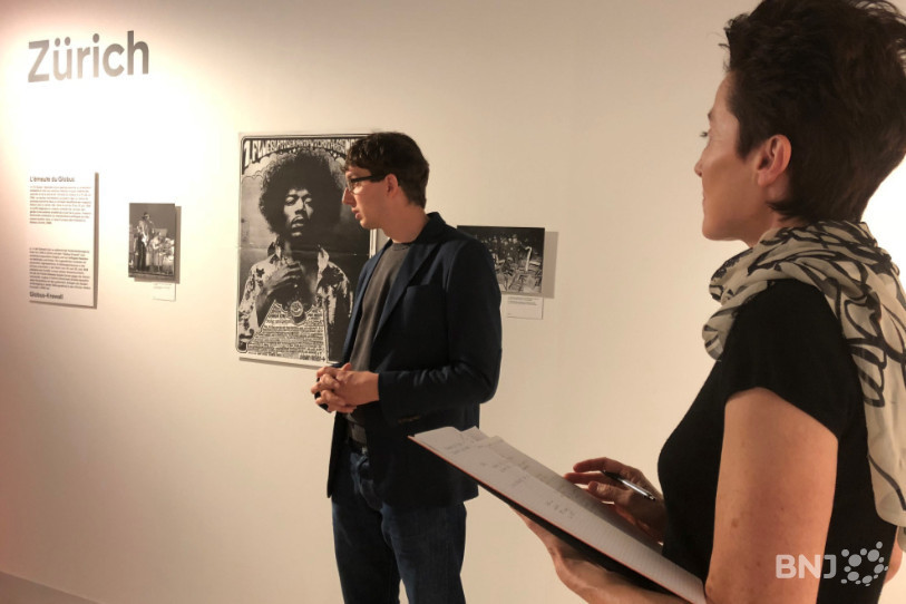 Michael Fischer, le commissaire de l'exposition et Madeleine Betschart, directrice du CDN.