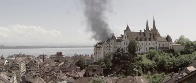 Château de Neuchâtel en feu