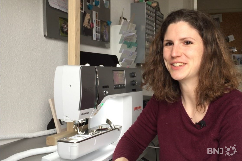 Pauline Girardin sur son lieu de travail.