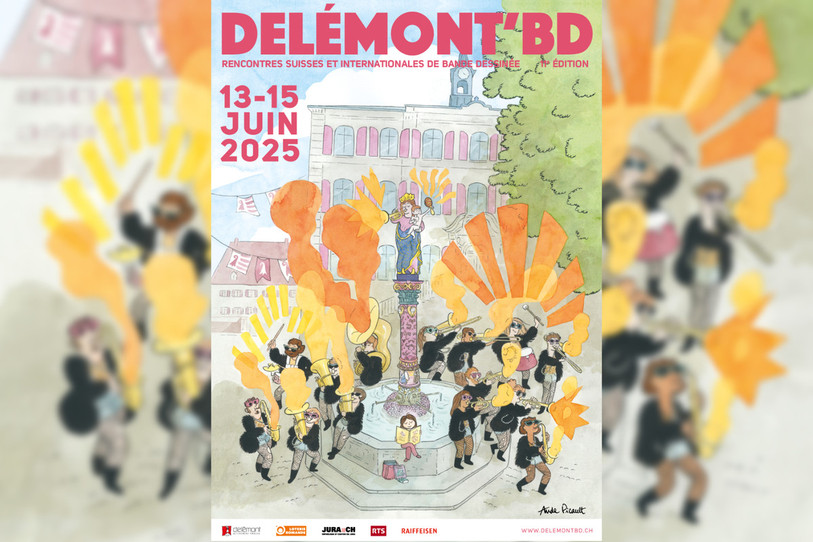 Delémont'BD a dévoilé l'affiche de sa 11e édition, réalisée par Aude Picault, ce mardi. (Image : Delémont'BD).
