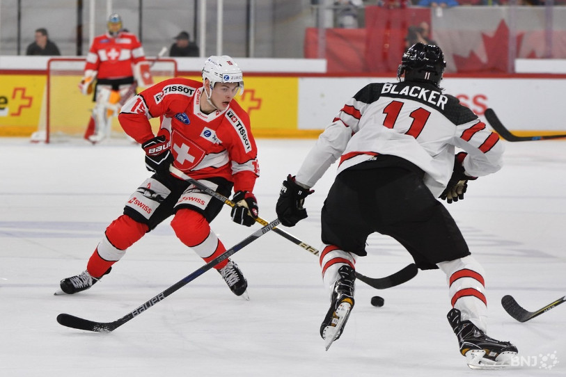 Grégory Hofmann a mis la Suisse sur les bons rails en ouvrant la marque à la 22e avant de voir son coéquipier Nico Hischier marqué trois fois pour son premier match en équipe de Suisse (photo : archives).