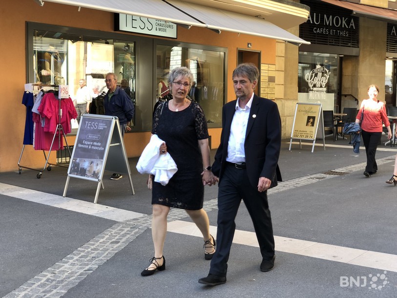 François Konrad et son épouse ont défilé dans Neuchâtel. 