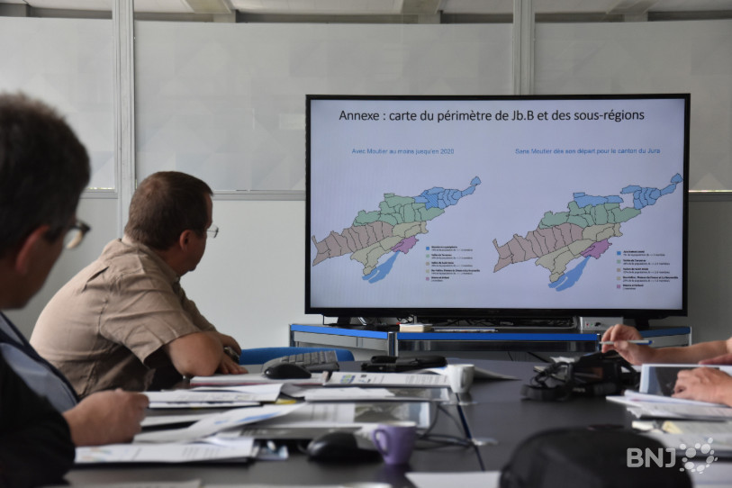 Le périmètre de l'association Jura bernois.Bienne a été présenté mardi à Bévilard. Il inclut Moutier jusqu'en 2020.