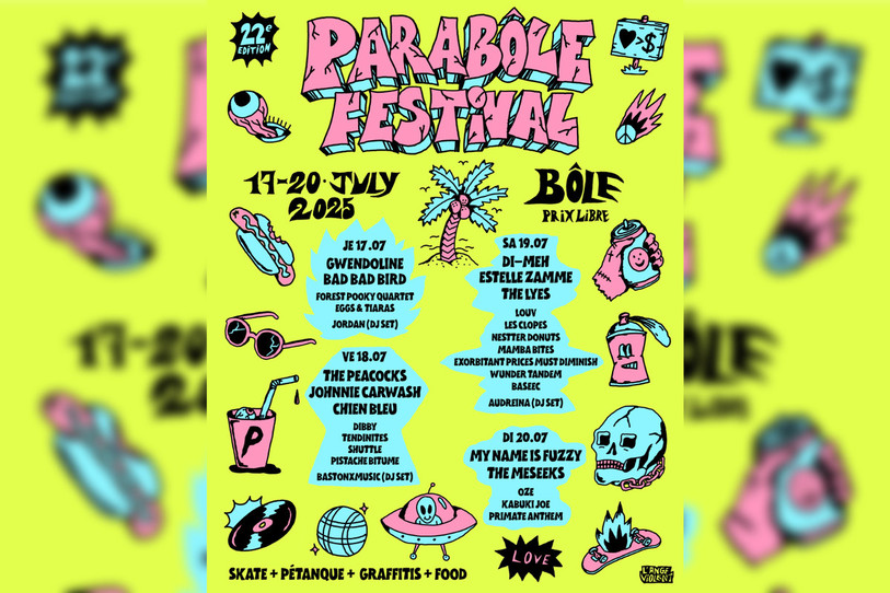 Le ParaBôle Festival a dévoilé sa programmation et son affiche ce mardi. (Image : ParaBôle Festival).