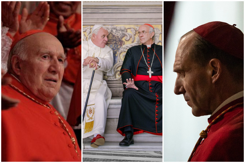 Les visionnages de « Habemus Papam », « Les deux papes » et « Conclave » explosent sur les plateformes de streaming depuis la mort du souverain pontife. (Photos : Le Pacte, Netflix, Focus Features).