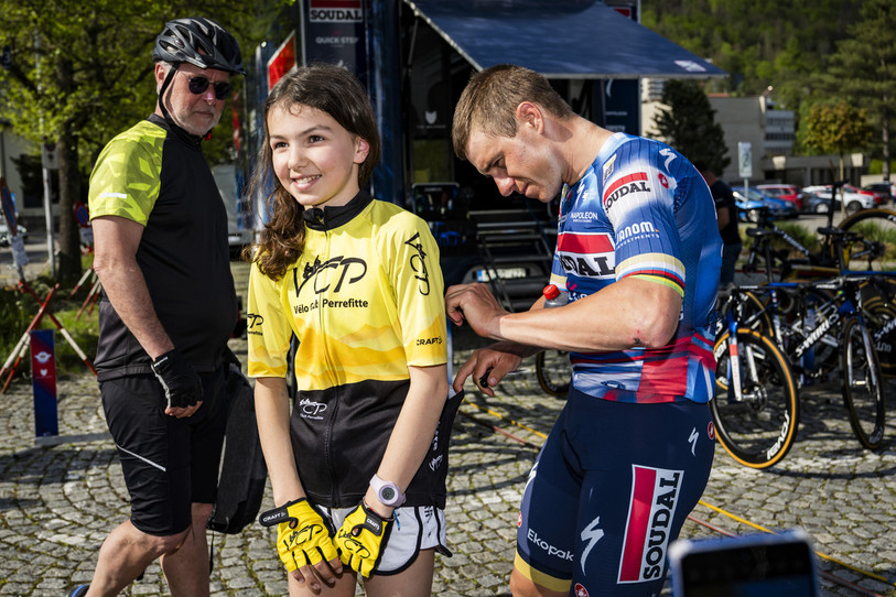 La 1re étape du Tour de Romandie passera par Soyhières, Delémont, Courrendlin, Choindez et Moutier mercredi. (Photo : KEYSTONE/Jean-Christophe Bott.)
