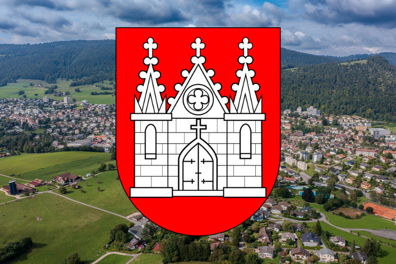 Les armoiries de la ville de Moutier ont été choisies comme emblème officiel du futur district de Moutier. (Photo : Georges Henz/Canton du Jura.)