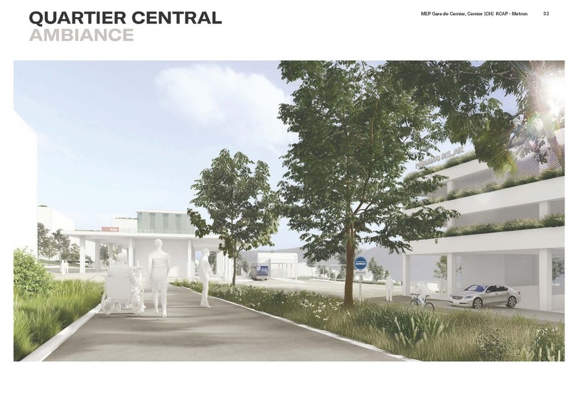 Les contours de la nouvelle zone de la gare de Cernier. (Photo : bureaux KCAP et Metron)