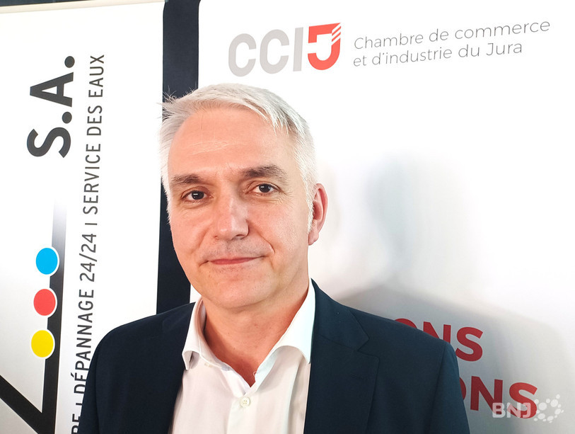 Olivier Haegeli à l'occasion de son élection à la présidence de la Chambre de Commerce et d'Industrie du Jura en mai 2025.