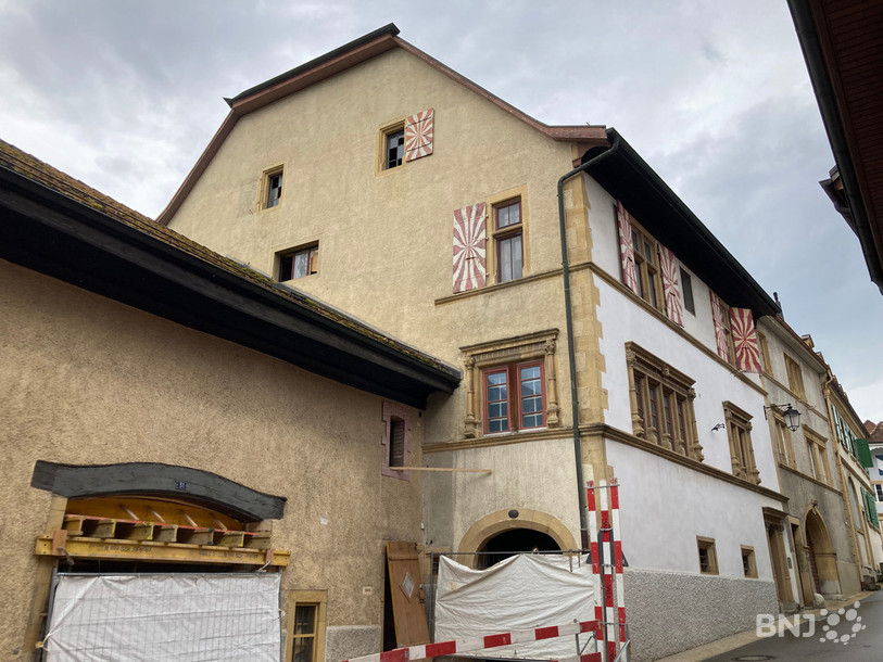La maison de Corcelles où les décors peints ont été retrouvés.