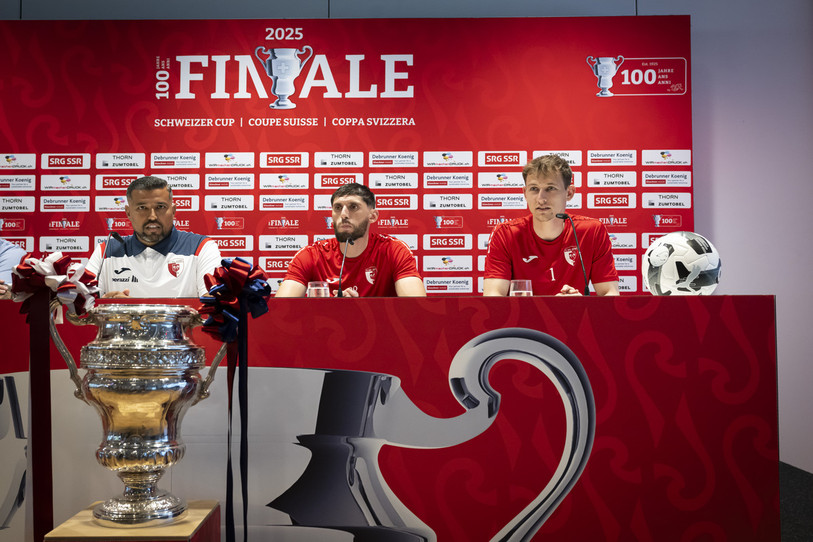 Le FC Bienne affronte le FC Bâle dimanche pour une finale de Coupe de Suisse historique. (Photo : KEYSTONE/Anthony Anex)