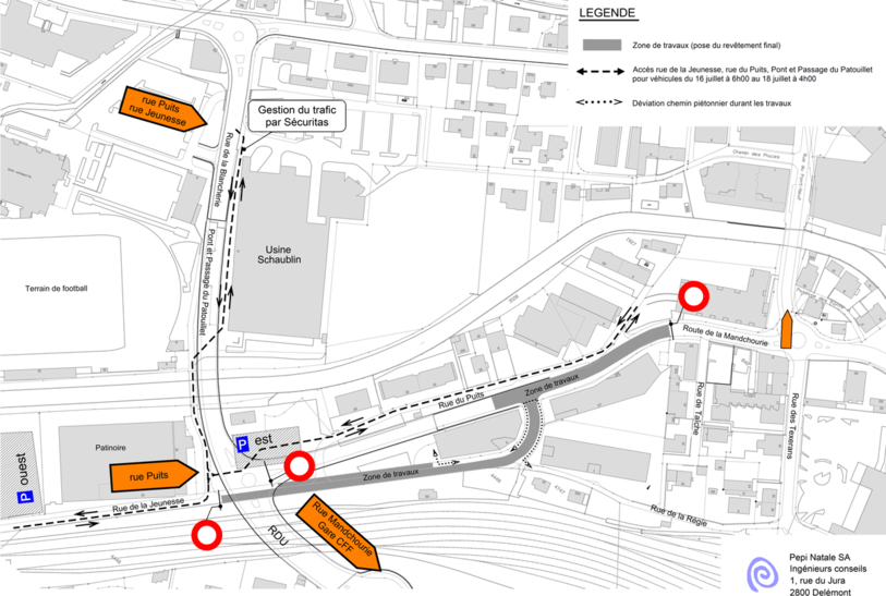 Les travaux toucheront les rues de la Mandchourie et de la Jeunesse (photo:service de l'urbanisme, de l'environnement et des travaux publics)