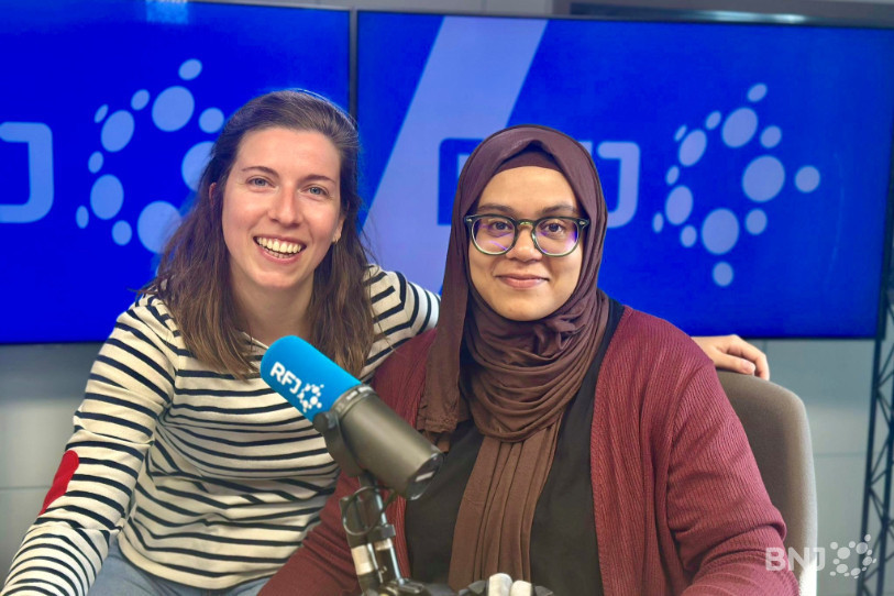 Marceline Michon (RFJ) et Bibi Oozeear (Mauritius Broadcasting Corporation) participent à l'échange entre journalistes&nbsp;« En Quête d’Ailleurs ».