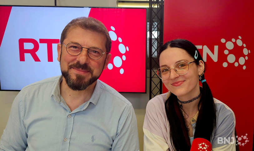 Ilir Xheladini, éditeur et Margot Fellmann, autrice, dans « La Matinale ».