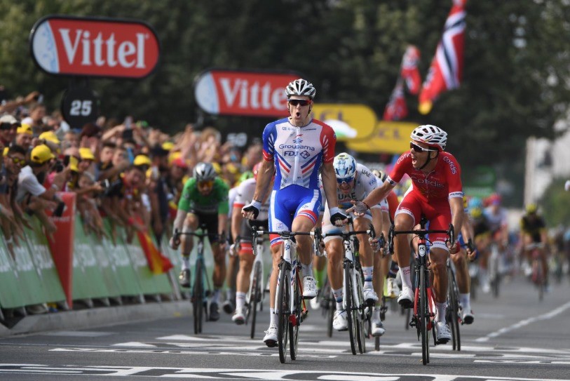 Arnaud Démare a remporté au sprint jeudi la 18e étape du Tour de France. (photo : Twitter Le Tour de France)