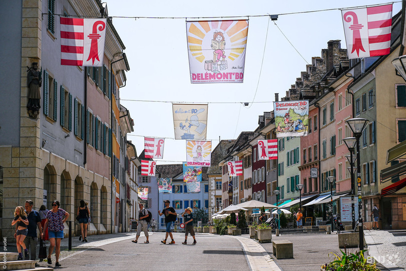 Delémont'BD a notamment été marqué par des températures caniculaires samedi. (Photo : Cédric Prudat).