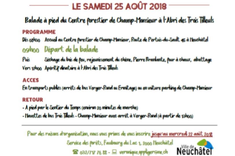 Le programme de la journée. (Image : communiqué Ville de Neuchâtel)