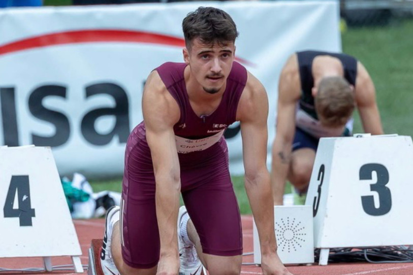 Le sprinter de la FSG Bassecourt Mathieu Chèvre ajoute une ligne à son palmarès. (Photo : archives Mathieu Chèvre)