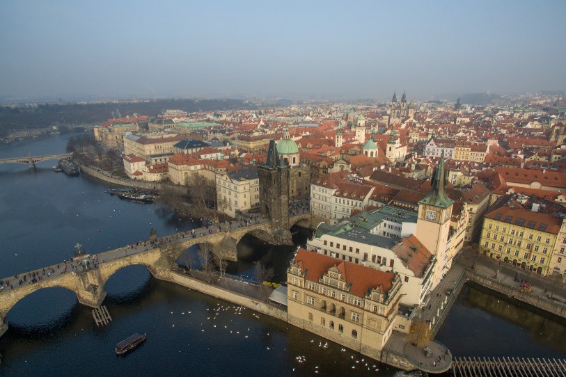 Vue aérienne de la ville de Prague