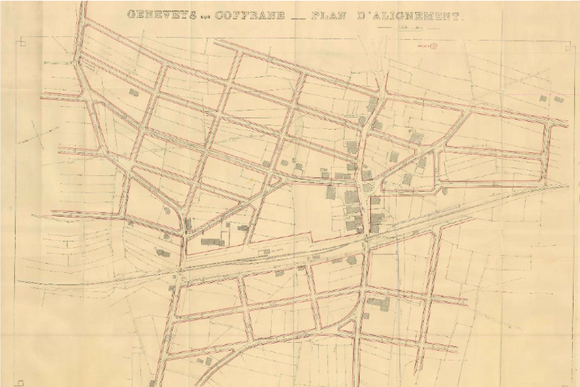 Le plan d'alignement des Geneveys-sur-Coffrane établi en 1907 a disparu durant des décennies avant de refaire surface. (Photo : archives du SPCH)