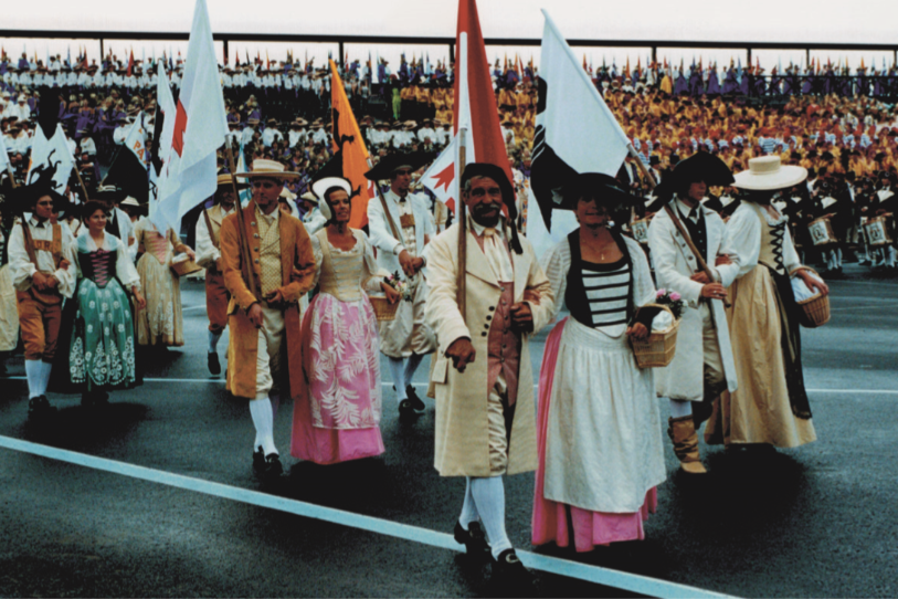 Les cantons suisses étaient représentés dans le cortège de la dernière Fête des Vignerons, en 1999 (Photo: Groupement des photographes veveysans).