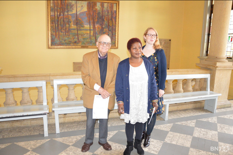Les trois lauréats du prix Salut l'étranger 2017 (de gauche à droite): Pierre Centlivres, Assamoi Rose Lièvre et Isaline Deléderray-Oguey.