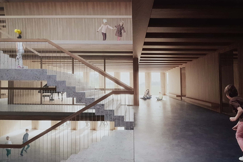 Le bois sera aussi à l'honneur à l'intérieur du bâtiment.
