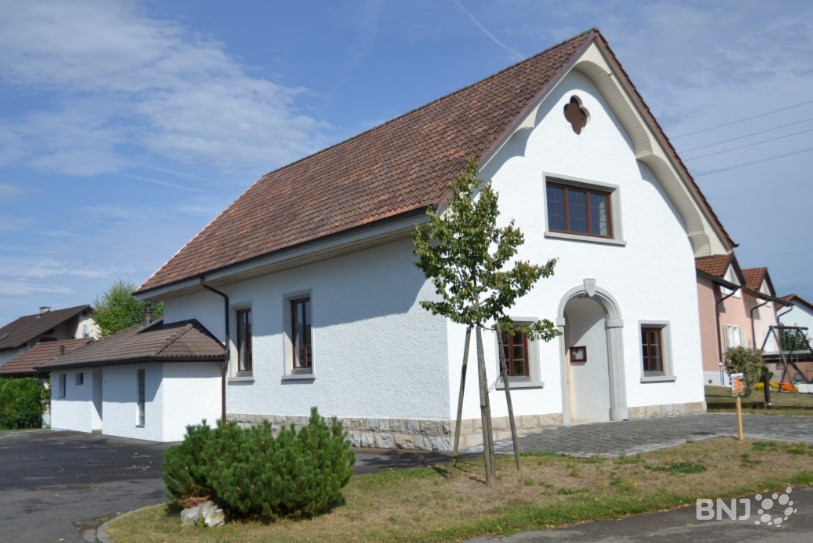 La chapelle de la communauté mennonite d'Ajoie et du Clos du Doubs construite en 1938.