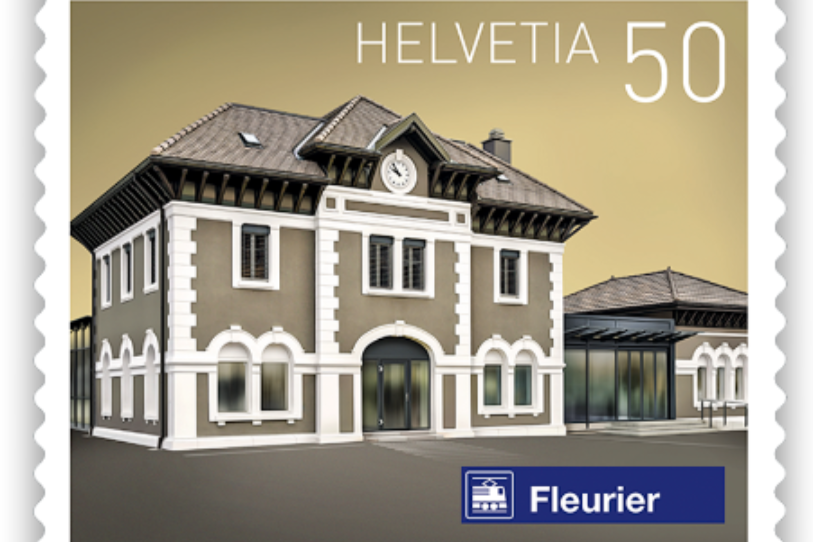 La gare de Fleurier fait honneur au Val-de-Travers. (Image : La Poste).