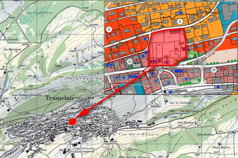 Le secteur Crêt-Georges Ouest est situé proche de la gare et du centre commerçant