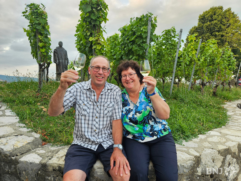 Christian et Béatrice Fellmann font santé à l'occasion de cette victoire.